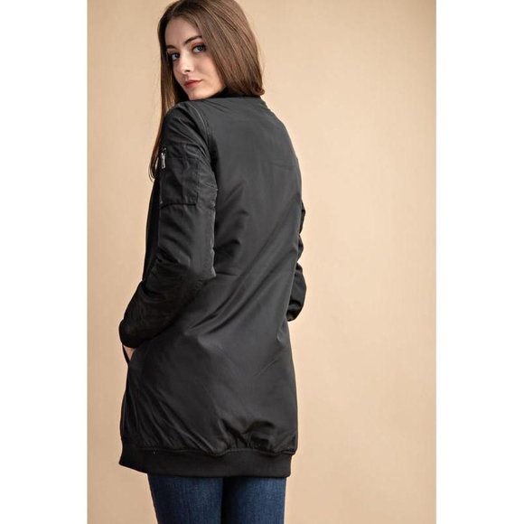 "Alexus" long bomber jacket - Picture 3 of 5